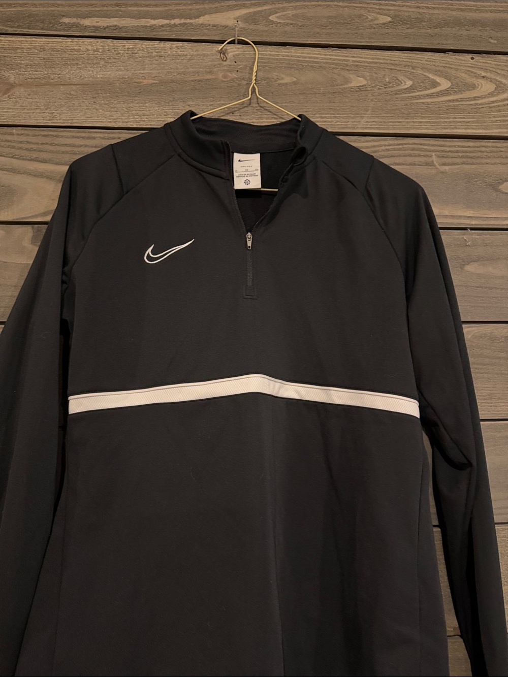 Women’s Nike Black Pullover with White Accent Stripe